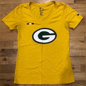 NFL The Nike Tee Green Bay Packer V Neck T Shirt Size Small